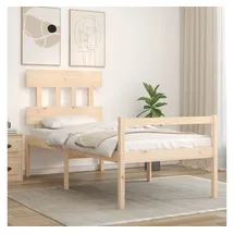 vidaXL Seniorenbett mit Kopfteil 90x200 Cm Massivholz