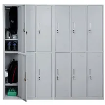 MCW Schließfachschrank Metall 12 Fächer grau