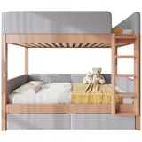 Okwish Etagenbett 90 x 200 cm Holz grau