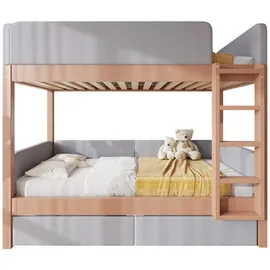 Okwish Etagenbett 90 x 200 cm Holz grau