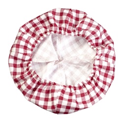 WESTMARK Brotkörbchen Bezug rund, medium, waschbar bei 30° C, Stilvoller Bezug für eine elegante Tischdekoration, Farbe: weiß/rot kariert