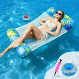 Luftmatratze Pool, 2 Stück Pool Zubehör Wasserhängematte, 4 in 1 Wasserhängematt