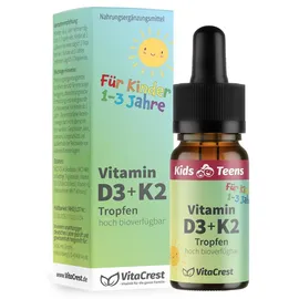 vitacrest Vitamin D3 + K2 für Kinder ab 1 Jahr Tropfen 10 ml