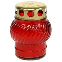 Viana Grabkerze Ewige Licht Grabkerze Glaskugel Windlicht Rot Gold Deko Trauerlicht