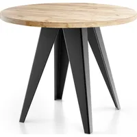 WFL GROUP Esstisch Arlo, Modern Rund Tisch mit pulverbeschichteten Metallbeinen braun 100 cm x 76 cm x 100 cm