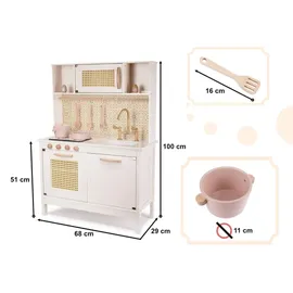 AGA Kinder-Retro-Holzküche aus MDF mit BOHO-Zubehör