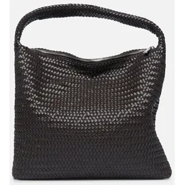 Comma, Geflochtener Shopper Baumwolle/Leder/Synthetik Braun
