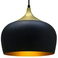 Bamyum Pendelleuchte Kreis Ø30 cm, Metall Hängelampe, Schwarz Lampe