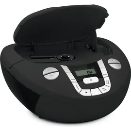 TechniSat Viola CD-1 - tragbarer Stereo CD-Player, Boombox mit praktischem Tragegriff (Radio für Kinder, UKW Radiotuner, Bluetooth-Empfang, 2 x 1 W RMS-Leistung, Netz- und Batteriebetrieb) schwarz