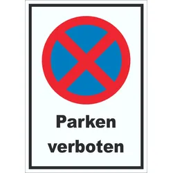 Parken verboten Aufkleber A5 (148x210mm)