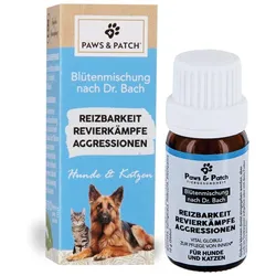 Blütenmischung nach Dr. Bach Reizbarkeit Revierkämpfe Aggressionen für Hunde und Katzen Globuli 10 g