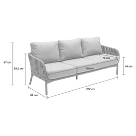 LC Garden »Terrano« Gartensofa 3-Sitzer Rope Loungesofa inkl. Kissen