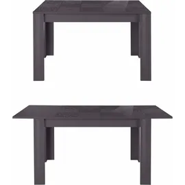 INOSIGN Esstisch "Miro", grau (anthrazit hochglanz lack mit siebdruck), B:137cm H:79cm T:90cm, Tische, Esstisch, Breite 137 - 185 cm