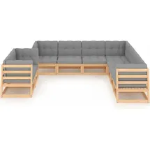 vidaXL Garten-Lounge-Set 9-tlg. beige/grau