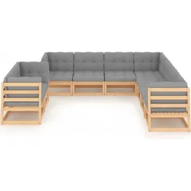 vidaXL Garten-Lounge-Set 9-tlg. beige/grau