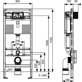 TECE One Paket Wand-Dusch-WC Duschfunktion WC-Sitz 2-Mengen-Betätigungsplatte