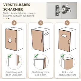 Homcom Küchenbuffet 89 x 39,5 x 168 cm Weiß
