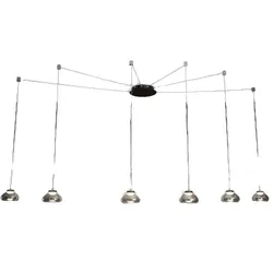 Arabella LED-Hängeleuchter aus Metall und geblasenem Rauchglas 3547-46-126 Fabas Luce