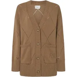 Pepe Jeans für Damen. PL702213 Idris Strickjacke braun (XS), Lässig, Baumwolle, Nachhaltig