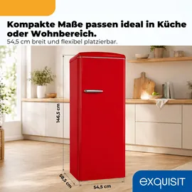 Exquisit Retro Kühlschrank RKS325-V-H-160C (225 l, 1465 mm hoch, Rot)