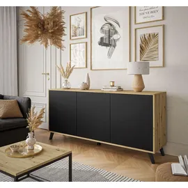 lookway KOMMODE SANAYI III Eiche Artisan/Mattschwarz