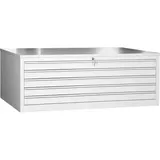 Gürkan Planschrank Metall 140,0 x 95,0 x 53,0 cm grau 5 Schubladen