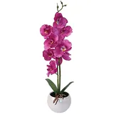 Murago - Künstliche Orchidee im Keramik Topf ca.39cm - Kunstblumen Kunstpflanzen Orchideen Innendekoration Muttertag Lila