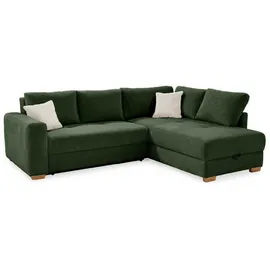 luma-home Eckcouch Cord 2-Sitzer Grün