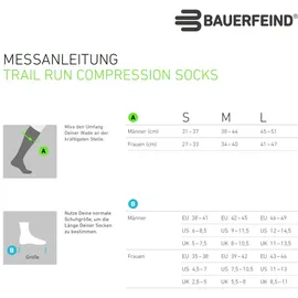 Bauerfeind Sports Trail Run Compression Kompressions-Socken Grün 46-49