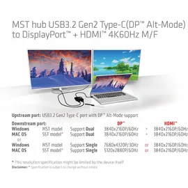 Club 3D Displayport-Adapter 4K60Hz Schwarz
