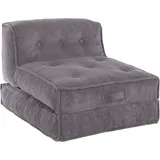 INOSIGN Sessel »Pia«, Loungesessel aus Cord, in 2 Größen, Pouf-Funktion. grau
