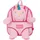 Perletti Kuscheltier Rucksack für Kinder mit Plüschtier - Pluschspielzeug Weich Flauschig Kindergarten Schultasche mit Plüsch Tier Tasche - 3 4 5 Jahren Baby Kindertasche 27x21x9 cm (Einhorn Pink)