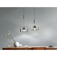 Fischer & Honsel LED-Pendelleuchte Lavin Alu, Eisen, Stahl Metall Grau Rauch