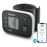 Omron RS3 Intelli IT Handgelenk-Blutdruckmessgerät, klinisch validiert, mit kostenloser Smartphone App für iOS/Android, 13,5 – 21,5 cm Manschette, Manschettensitzkontrolle und 30 Speicherplätzen