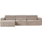 Woood Ecksofa Novi Melange-Stoff 3-Sitzer Beige