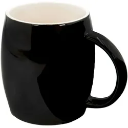 Intirilife Kaffeetasse aus Porzellan in Schwarz - 400 ml Füllmenge - Trink Tasse Becher für Kaffee Tee Kakao mit Henkel Perfekt als Geschenk