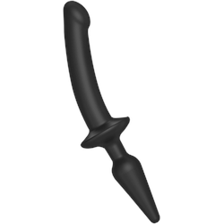 2-in-1 Dildo & Buttplug - Größe S, 25 cm, schwarz