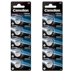 Camelion CR1216 Lithium Knopfzelle 3V - 10 Batterien - 2 x 5er Streifen