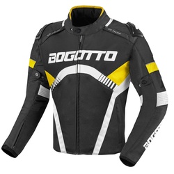 Bogotto Boomerang Wasserdichte Motorrad Textil Jacke, schwarz-gelb, Größe L für Männer