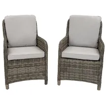 bellavista - Home & Garden® Ria Dining-Sessel 92 x 64 x 65 cm grau 2 St.