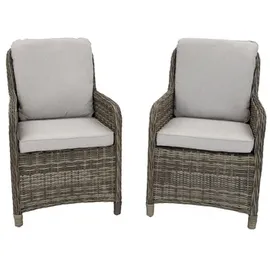 bellavista - Home & Garden® Ria Dining-Sessel 92 x 64 x 65 cm grau 2 St.