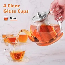 MINO ANT 1200ML Teekanne Set mit Siebeinsatz, 4