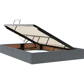 vidaXL Bett mit Stauraum und LED mit LED Dunkelgrau 140 x 190 cm Samt
