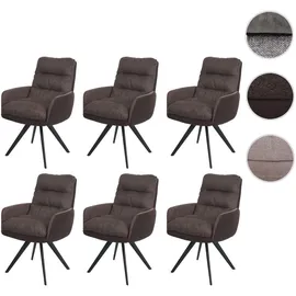 MCW Esszimmerstuhl MCW-G66, Küchenstuhl Stuhl, drehbar Auto-Position Stoff MVG ~ braun-dunkelbraun, mit Armlehne