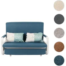 Mendler Schlafsofa HWC-M83, Schlafcouch Couch Sofa, Schlaffunktion Bettkasten Liegefläche, 130x185cm ~ Stoff/Textil dunkelblau