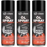 bio-chem Öl-Spray Rapsöl Backtrennspray für Grill, Airfryer,Pfanne 3x 200 ML
