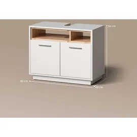 livinity® Waschbeckenunterschrank Temo 80 x 64 x 40 cm Weiß