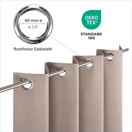 Blumtal 2er Set: Blickdicht - Thermovorhang – Kälteschutz – Taupe - Taupe