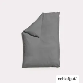 schlafgut Knitted Jersey Unifarben Grau 135 x 200 cm + 40 x 80 cm