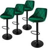 ML-Design Barhocker 4Er Set aus Samt Grün Gepolsterter Drehbar